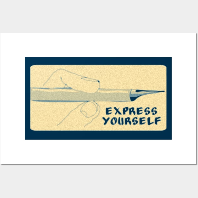 Express yourself blue aged version Wall Art by GribouilleTherapie